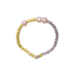IMEL bracelet with lemon jade, purple pearls and satin glass beads