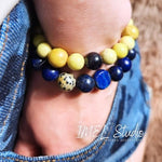 Indigo & Lime Beauty beads bracelet by IMEL Studio for balance and stability