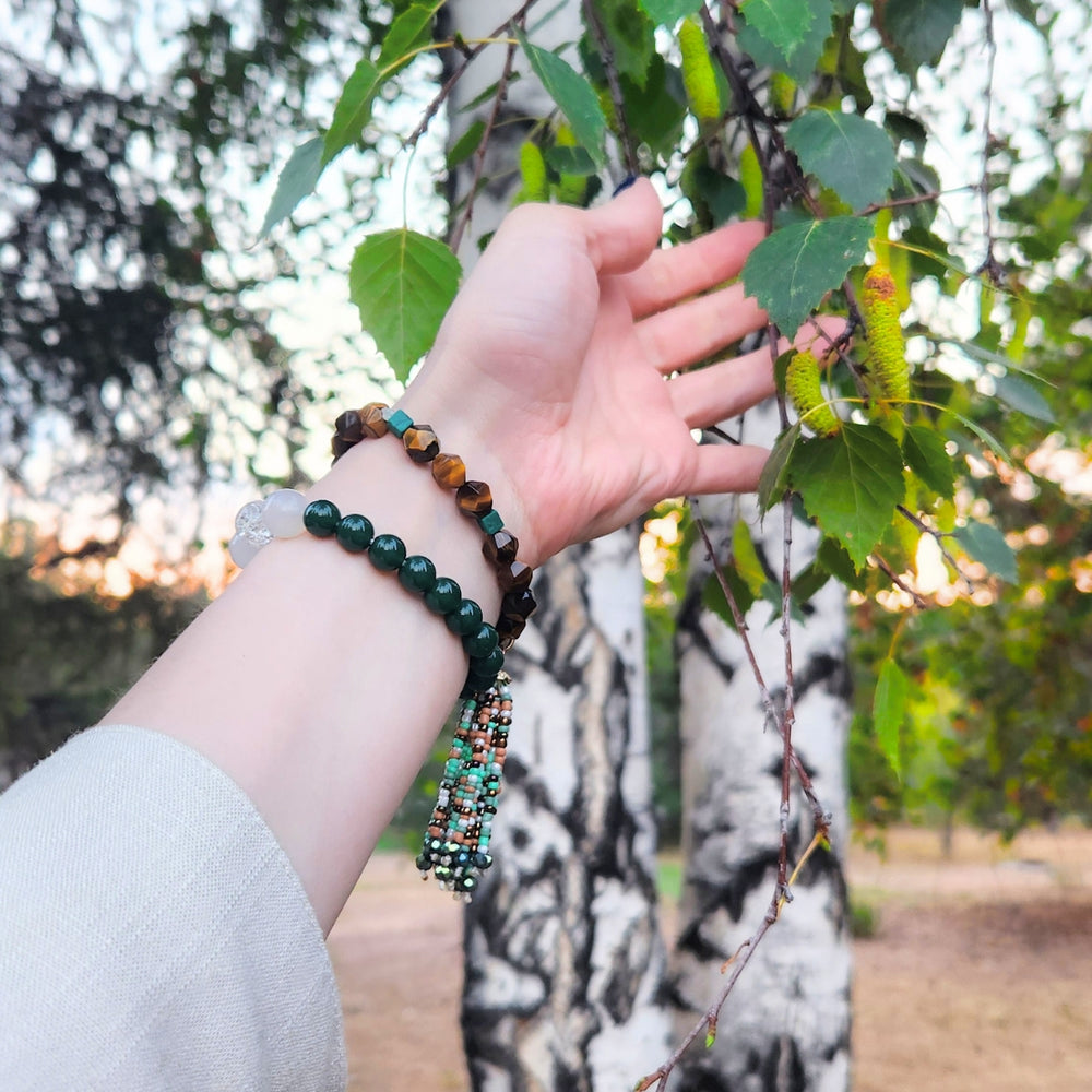The Tiger's Eye Whisper Tassel Bracelet by IMEL Studio
